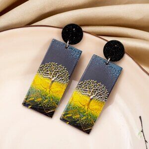 Tree Of Life Rectangle Earrings GORGEOUS